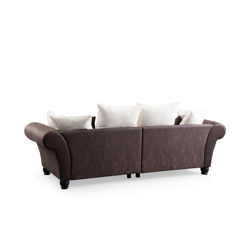 3-Seat Sofa Lawrence Lounge - Brown, White Brown
White