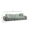 3-Seat Sofa Pescara Lounge (L2-2R) - Pale Green Pale Green