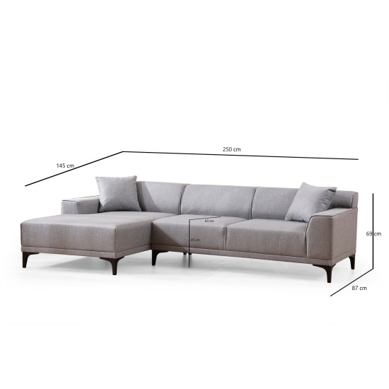 Corner Sofa Petra L Corner - Light Grey Light Grey Corner Sofa Petra L Corner - Light Grey Light Grey