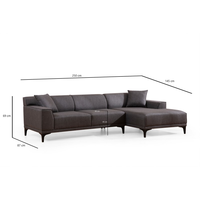 Corner Sofa Petra R Corner - Anthracite Anthracite