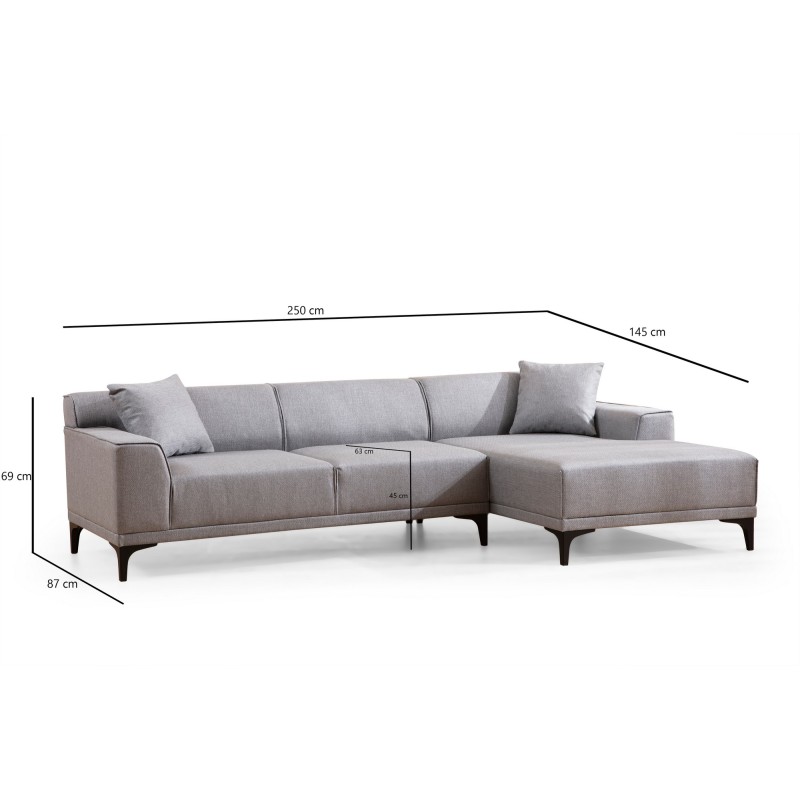 Corner Sofa Petra R Corner - Light Grey Light Grey
