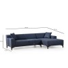 Corner Sofa Petra R Corner - Blue Blue
