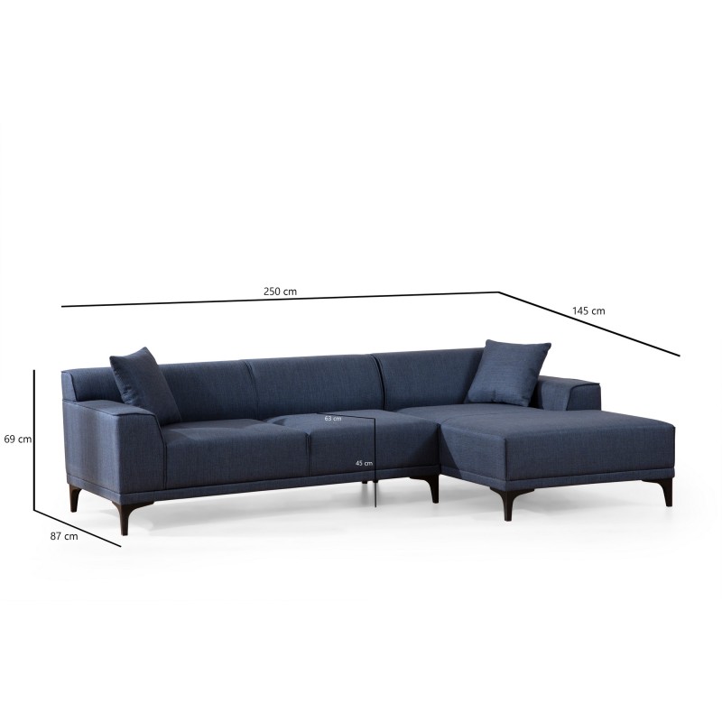 Corner Sofa Petra R Corner - Blue Blue