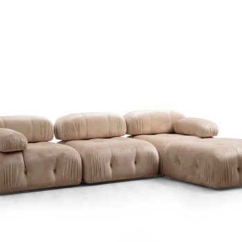 Γωνιακός Καναπές Bubble ( L1-O1-1R -Puf) - Χρώμα Cream - 288x95x75εκ