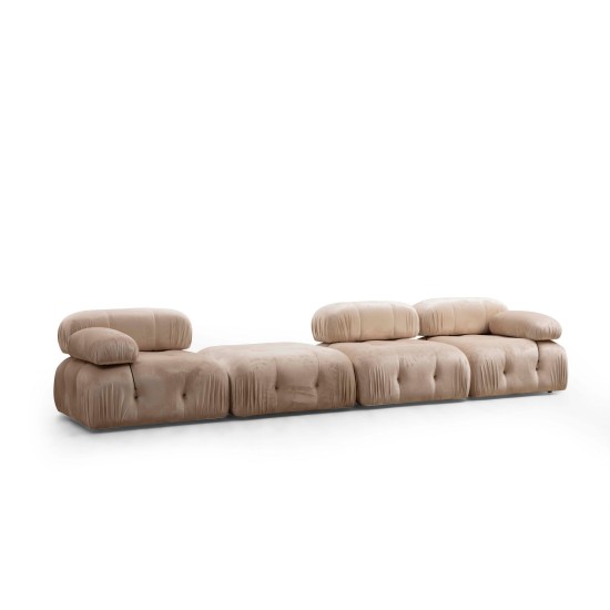 Γωνιακός Καναπές Bubble ( L1-O1-1R -Puf) - Χρώμα Cream - 288x95x75εκ Γωνιακός Καναπές Bubble ( L1-O1-1R -Puf) - Χρώμα Cream - 288x95x75εκ