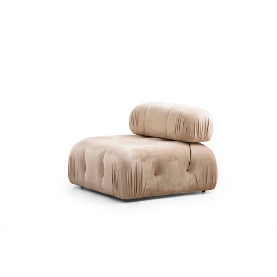 Γωνιακός Καναπές Bubble ( L1-O1-1R -Puf) - Χρώμα Cream - 288x95x75εκ Γωνιακός Καναπές Bubble ( L1-O1-1R -Puf) - Χρώμα Cream - 288x95x75εκ