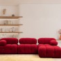 Corner Sofa Bubble Corner ( L1-O1-1R -Puf) - Red Red