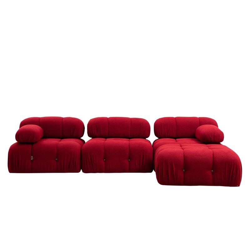 Corner Sofa Bubble Corner ( L1-O1-1R -Puf) - Red Red