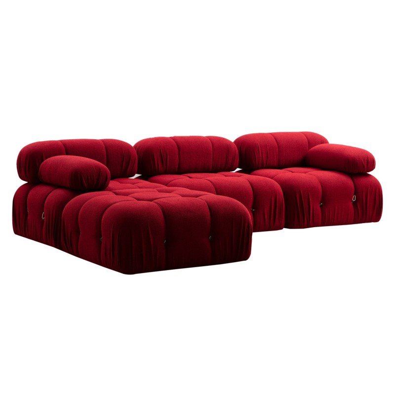 Corner Sofa Bubble Corner ( L1-O1-1R -Puf) - Red Red
