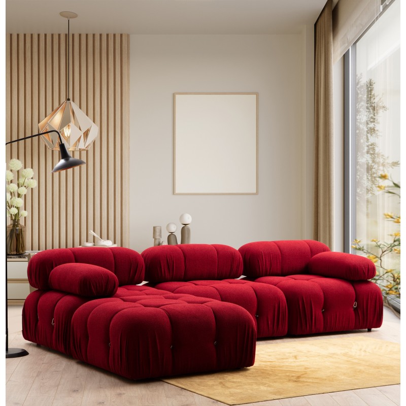 Corner Sofa Bubble Corner ( L1-O1-1R -Puf) - Red Red