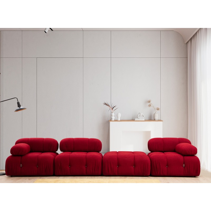 Corner Sofa Bubble Corner ( L1-O1-1R -Puf) - Red Red