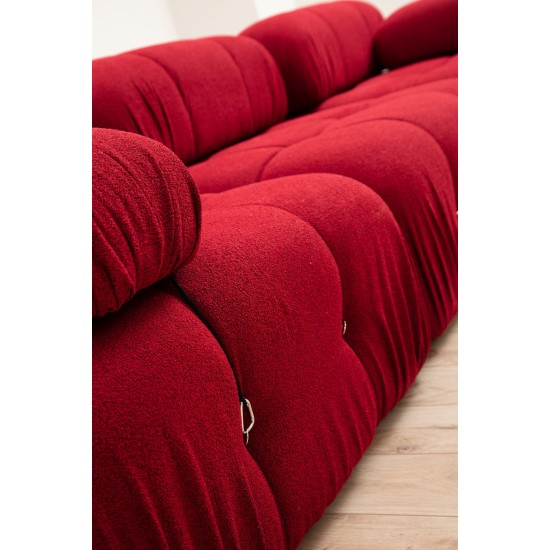 Corner Sofa Bubble Corner ( L1-O1-1R -Puf) - Red Red