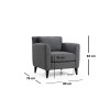Wing Chair Nordic Armchair Dark Grey