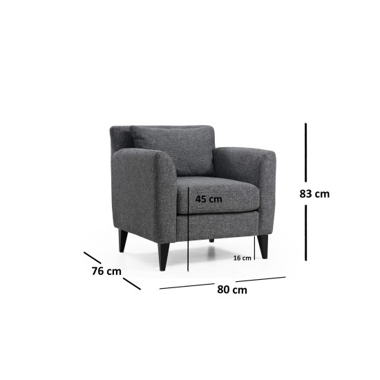 Wing Chair Nordic Armchair Dark Grey Wing Chair Nordic Armchair Dark Grey