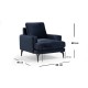 Wing Chair Papira Armchair - Navy Blue Navy Blue Atelier del Sofa Wing Chair Papira Armchair - Navy Blue Navy Blue