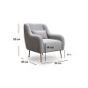 Atelier del Sofa Wing Chair Sevilla Armchair - Grey Grey