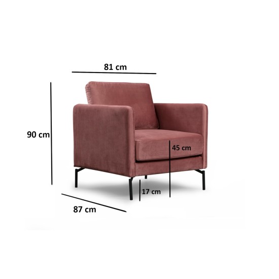 Wing Chair Sino Armchair Pink Wing Chair Sino Armchair Pink