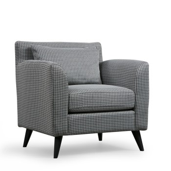 Wing Chair Nordic Armchair - Patterned Black
White