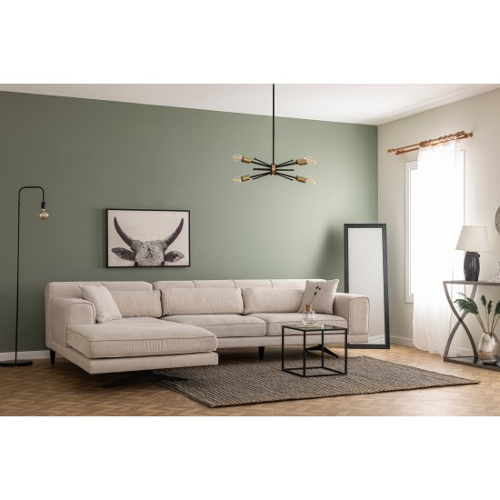Corner Sofa Jivago Corner Left (Chl-2R) - Beige Beige Corner Sofa Jivago Corner Left (Chl-2R) - Beige Beige