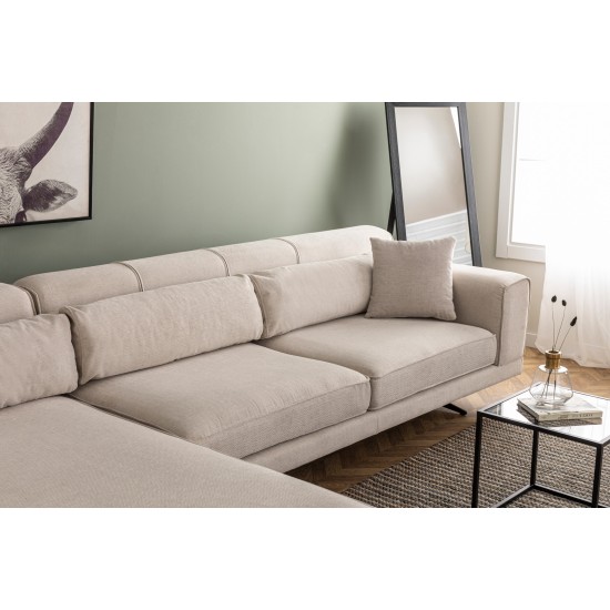 Corner Sofa Jivago Corner Left (Chl-2R) - Beige Beige Corner Sofa Jivago Corner Left (Chl-2R) - Beige Beige
