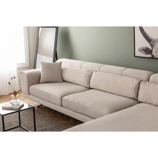 Corner Sofa Jivago Corner Right (L2-Chl) - Beige Beige Corner Sofa Jivago Corner Right (L2-Chl) - Beige Beige