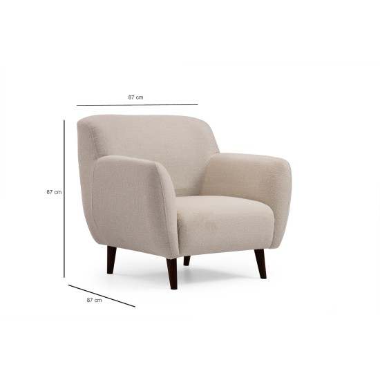 Wing Chair Enna - Beige Beige Atelier del Sofa Wing Chair Enna - Beige Beige