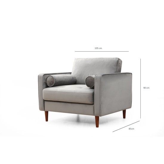 Wing Chair Rome - Light Grey Light Grey Wing Chair Rome - Light Grey Light Grey