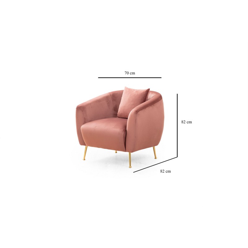 Πολυθρόνα Eses - Χρώμα Ροζ - 70x82x82εκ