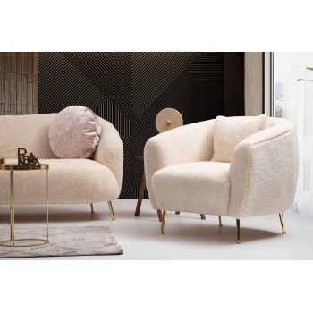 Wing Chair Istiridye - Beige Beige