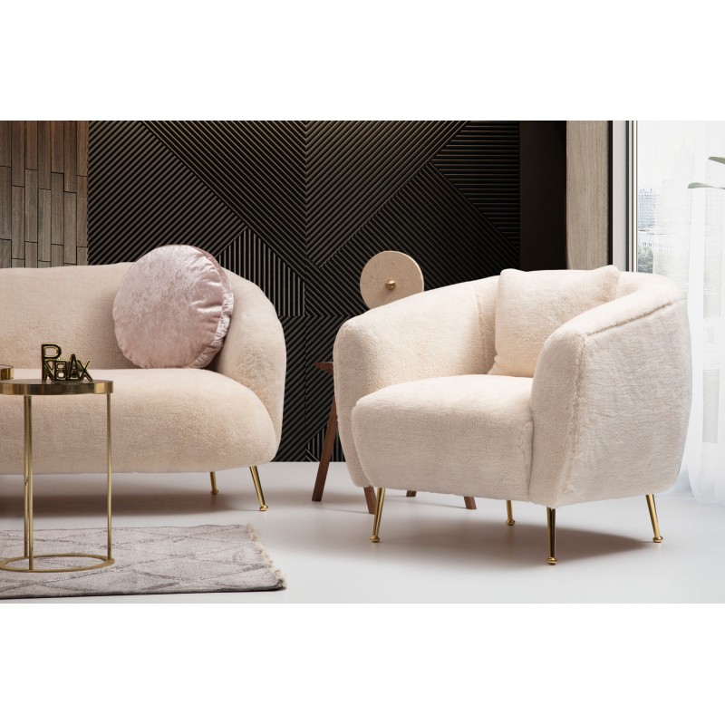 Wing Chair Istiridye - Beige Beige