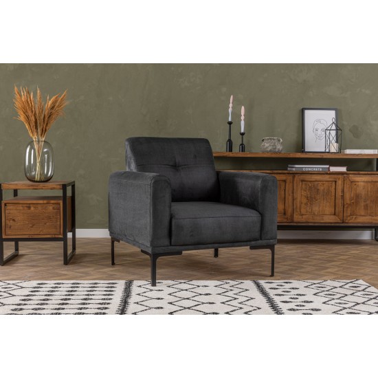 Atelier del Sofa Wing Chair Mustang - Anthracite Anthracite