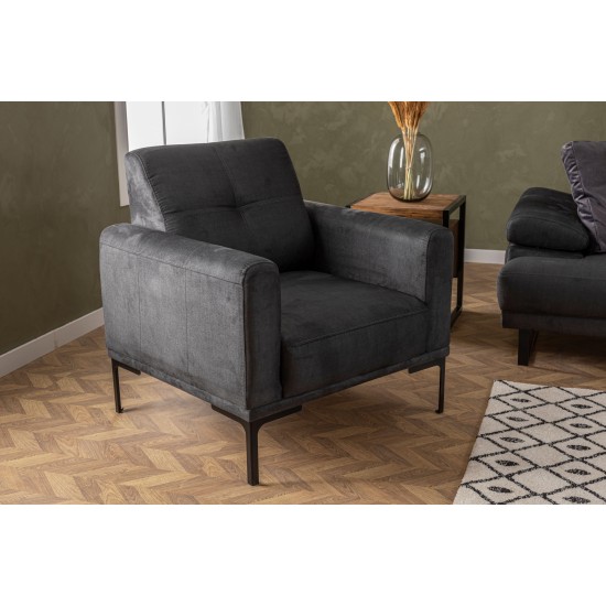 Atelier del Sofa Wing Chair Mustang - Anthracite Anthracite