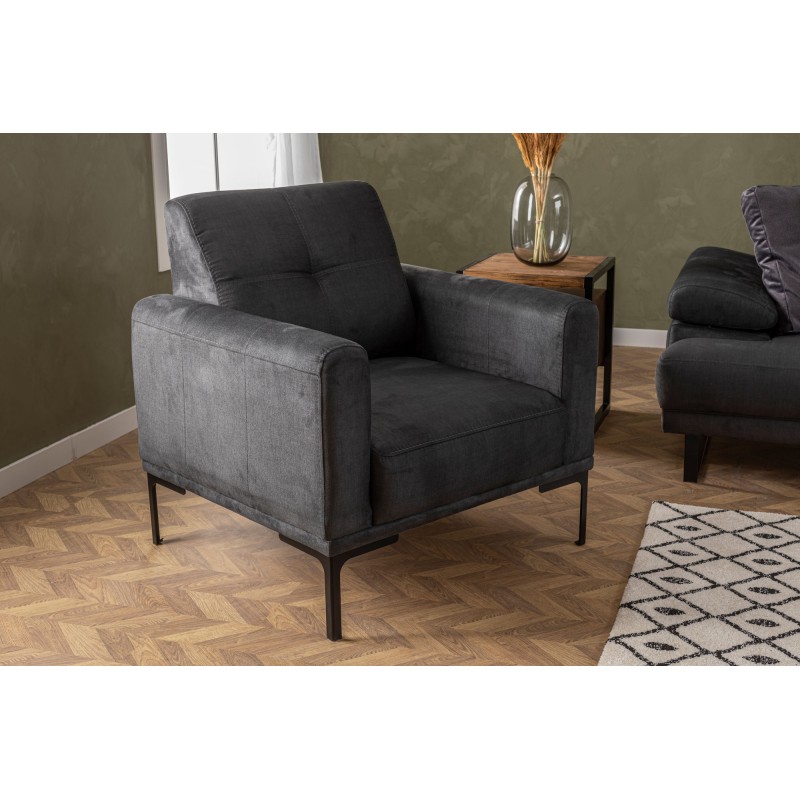 Atelier del Sofa Wing Chair Mustang - Anthracite Anthracite