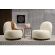 Wing Chair Tina - Bouclet White Bouclet White Atelier del Sofa Wing Chair Tina - Bouclet White Bouclet White