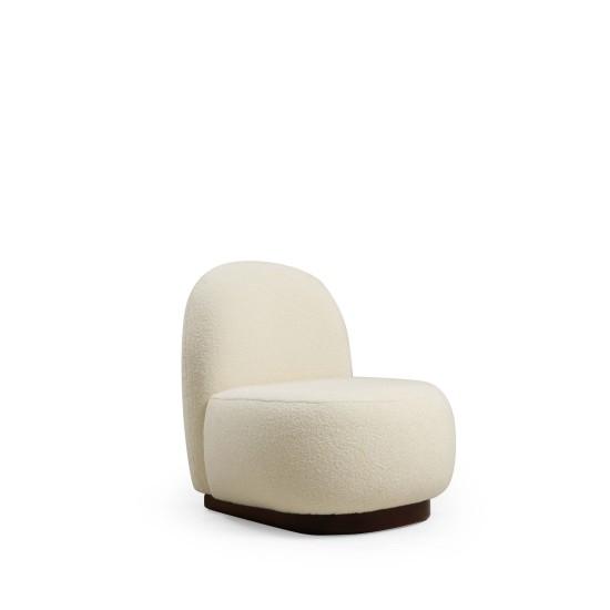Wing Chair Tina - Bouclet White Bouclet White Atelier del Sofa Wing Chair Tina - Bouclet White Bouclet White