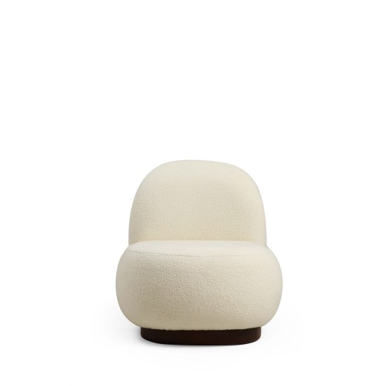 Wing Chair Tina - Bouclet White Bouclet White Atelier del Sofa Wing Chair Tina - Bouclet White Bouclet White