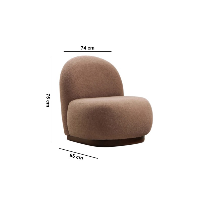 Atelier del Sofa Wing Chair Tina - Cappuccino Cappuccino