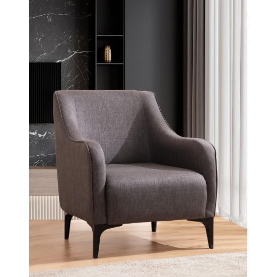 Wing Chair Belissimo - Dark Grey Dark Grey Atelier del Sofa Wing Chair Belissimo - Dark Grey Dark Grey