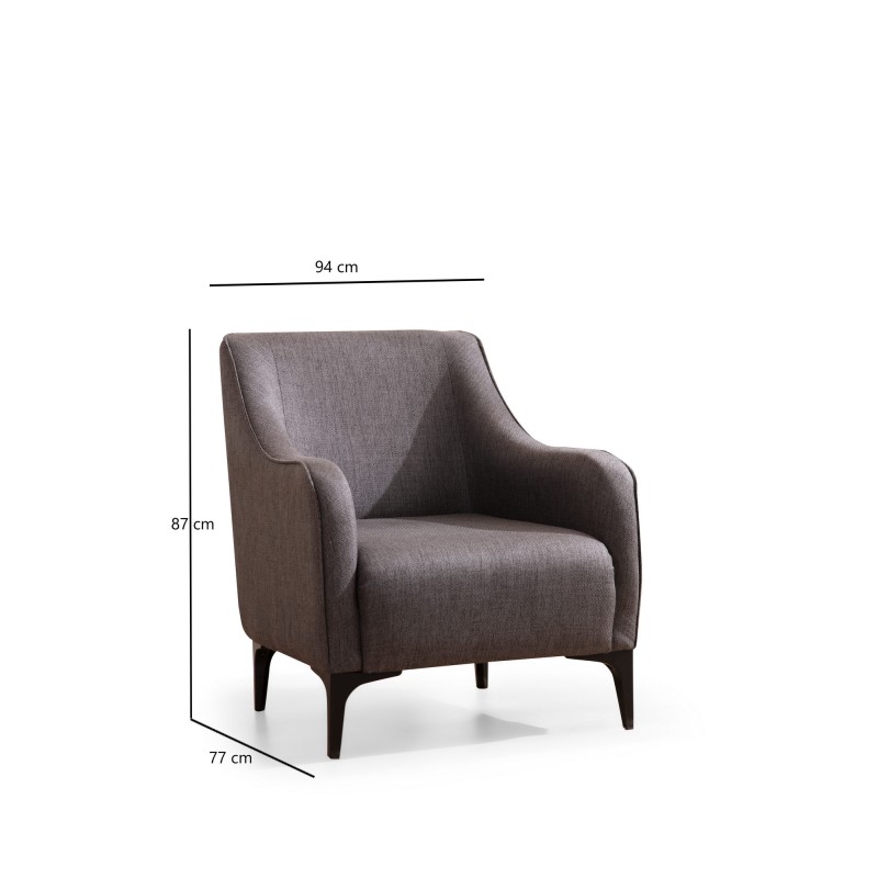 Atelier del Sofa Wing Chair Belissimo - Dark Grey Dark Grey