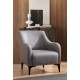 Wing Chair Belissimo - Grey Grey Atelier del Sofa Wing Chair Belissimo - Grey Grey
