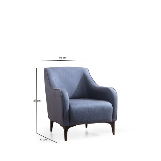 Wing Chair Belissimo - Blue Blue Atelier del Sofa Wing Chair Belissimo - Blue Blue