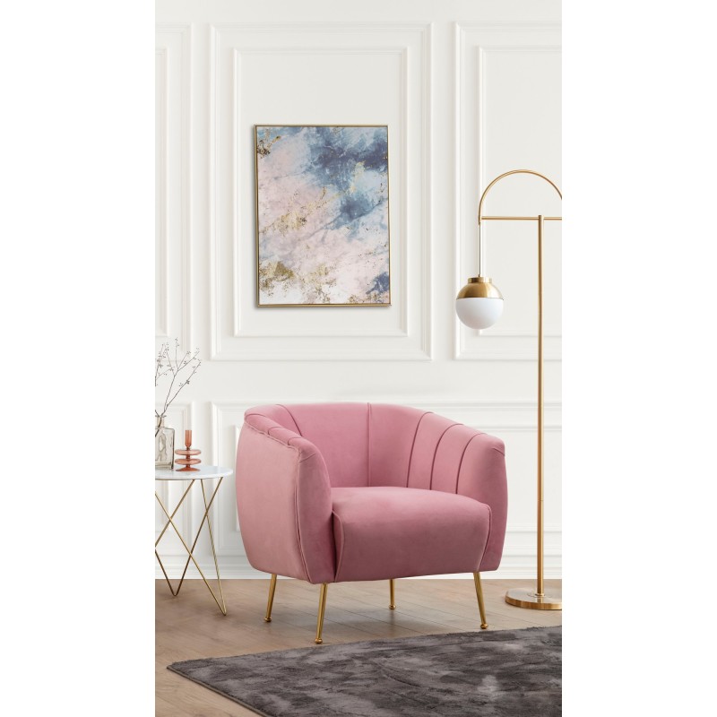 Wing Chair Istiridye - Rose Dusty Rose