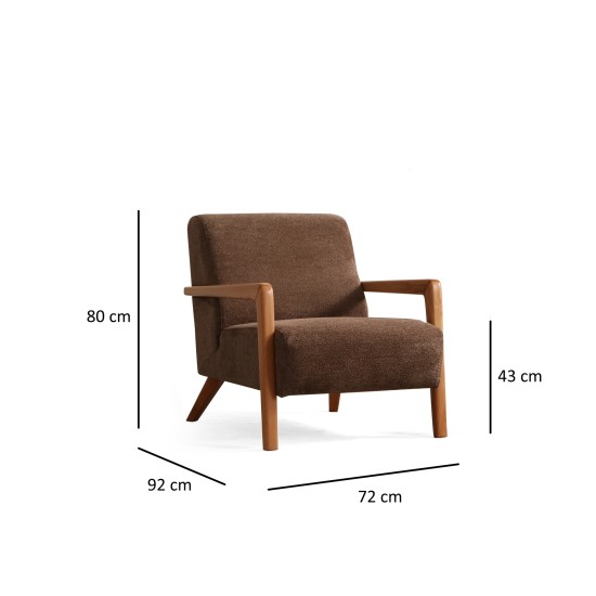Wing Chair Lyke - Brown Brown Wing Chair Lyke - Brown Brown