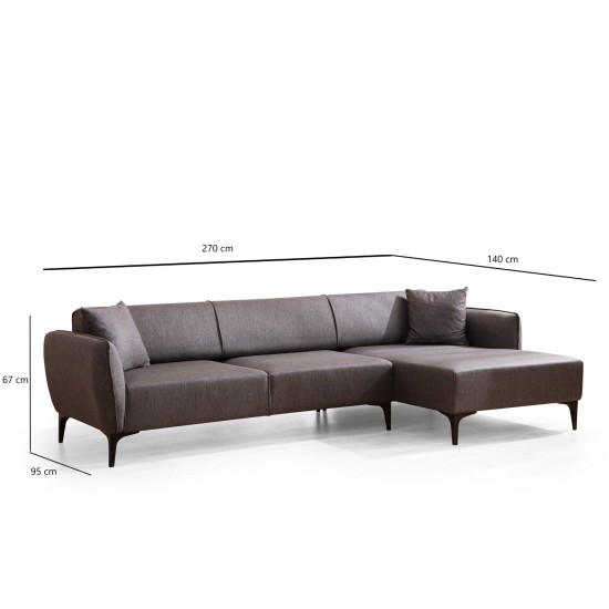 Corner Sofa Belissimo Right - Dark Grey Dark Grey Corner Sofa Belissimo Right - Dark Grey Dark Grey