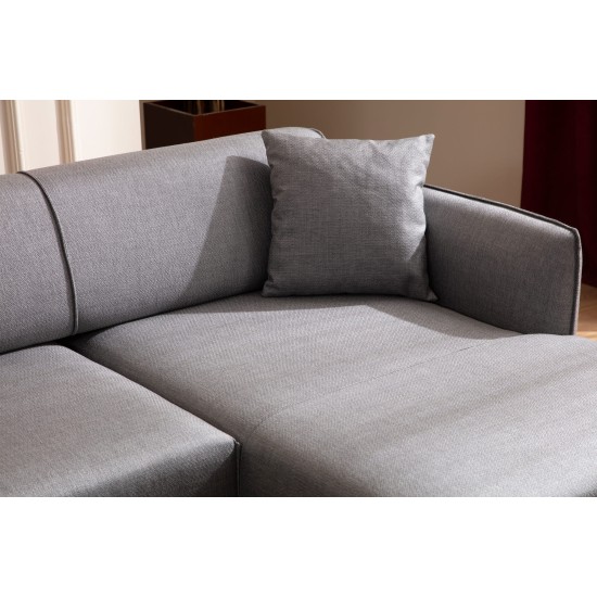 Corner Sofa Belissimo Right - Grey Grey Corner Sofa Belissimo Right - Grey Grey