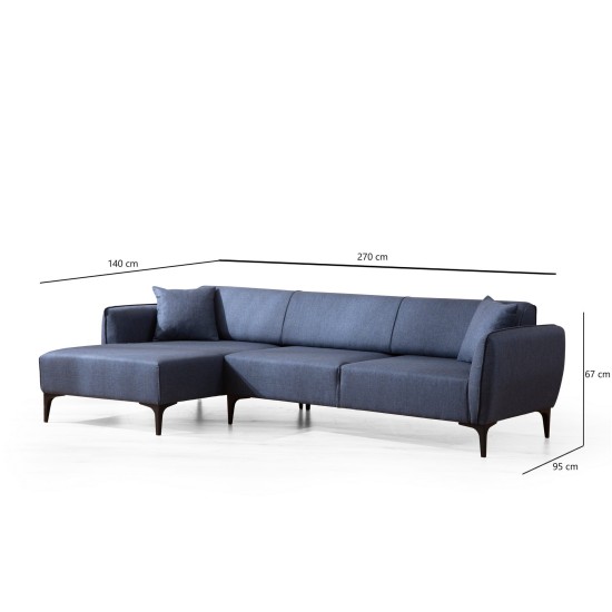 Corner Sofa Belissimo Left - Blue Blue Corner Sofa Belissimo Left - Blue Blue
