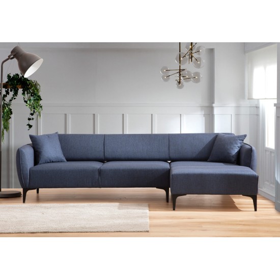 Corner Sofa Belissimo Right - Blue Blue Corner Sofa Belissimo Right - Blue Blue