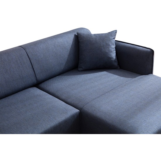 Corner Sofa Belissimo Right - Blue Blue Corner Sofa Belissimo Right - Blue Blue