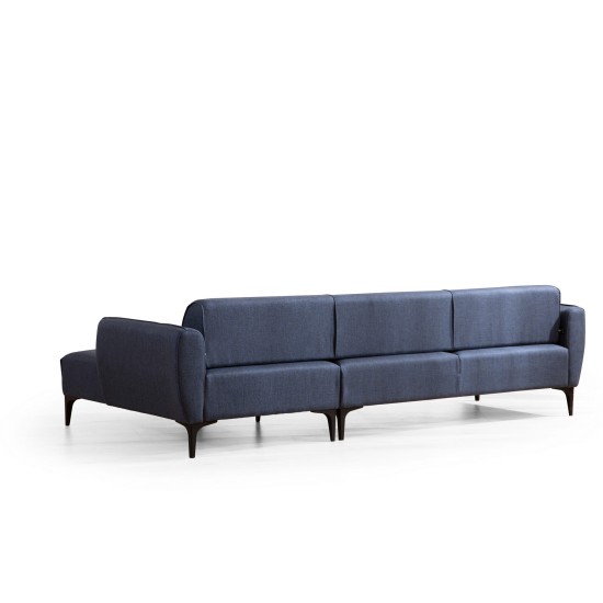 Corner Sofa Belissimo Right - Blue Blue Corner Sofa Belissimo Right - Blue Blue