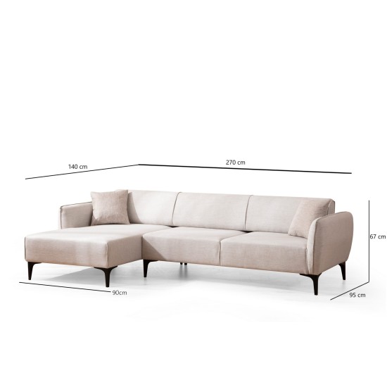 Corner Sofa Belissimo Left - Off White Off White Corner Sofa Belissimo Left - Off White Off White